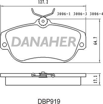 Danaher DBP919 - Гальмівні колодки, дискові гальма autozip.com.ua