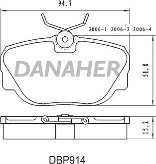 Danaher DBP914 - Гальмівні колодки, дискові гальма autozip.com.ua