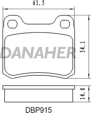 Danaher DBP915 - Гальмівні колодки, дискові гальма autozip.com.ua