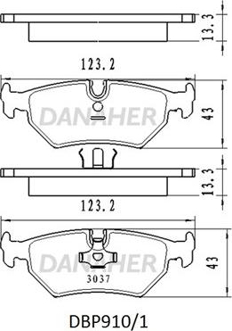 Danaher DBP910/1 - Гальмівні колодки, дискові гальма autozip.com.ua