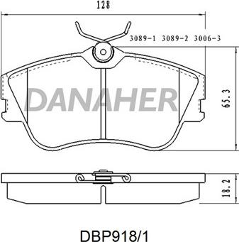 Danaher DBP918/1 - Гальмівні колодки, дискові гальма autozip.com.ua