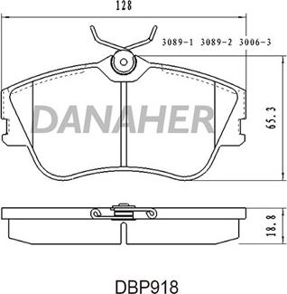 Danaher DBP918 - Гальмівні колодки, дискові гальма autozip.com.ua