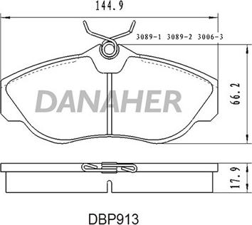 Danaher DBP913 - Гальмівні колодки, дискові гальма autozip.com.ua
