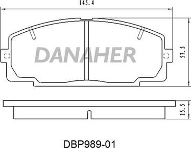 Danaher DBP989-01 - Гальмівні колодки, дискові гальма autozip.com.ua