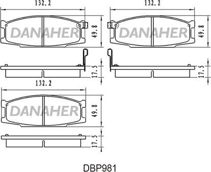 Danaher DBP981 - Гальмівні колодки, дискові гальма autozip.com.ua