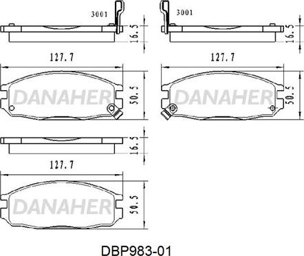 Danaher DBP983-01 - Гальмівні колодки, дискові гальма autozip.com.ua