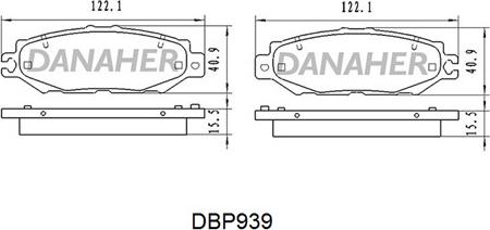 Danaher DBP939 - Гальмівні колодки, дискові гальма autozip.com.ua