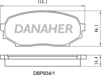 Danaher DBP934/1 - Гальмівні колодки, дискові гальма autozip.com.ua