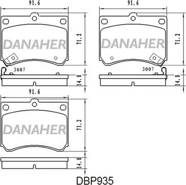 Danaher DBP935 - Гальмівні колодки, дискові гальма autozip.com.ua