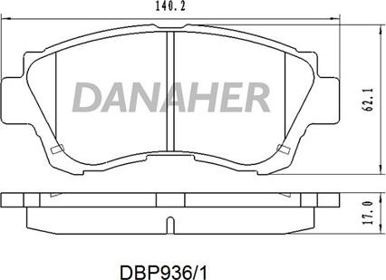 Danaher DBP936/1 - Гальмівні колодки, дискові гальма autozip.com.ua