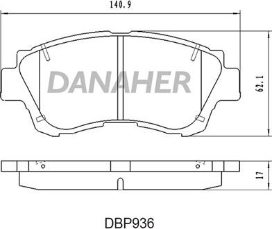 Danaher DBP936 - Гальмівні колодки, дискові гальма autozip.com.ua