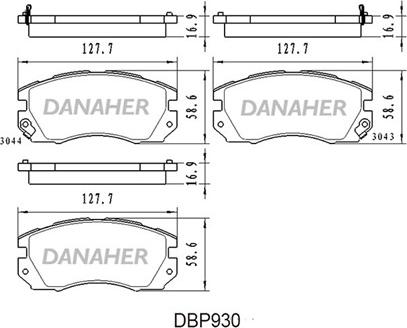 Danaher DBP930 - Гальмівні колодки, дискові гальма autozip.com.ua