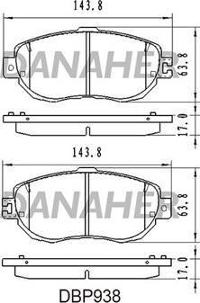 Danaher DBP938 - Гальмівні колодки, дискові гальма autozip.com.ua