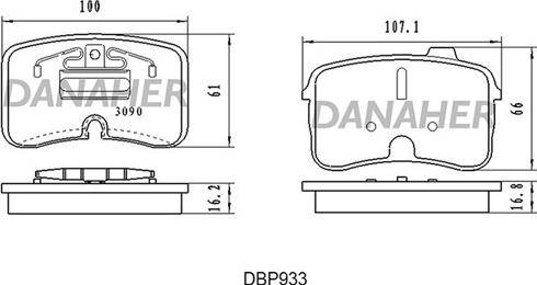 Danaher DBP933 - Гальмівні колодки, дискові гальма autozip.com.ua