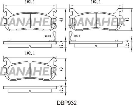 Danaher DBP932 - Гальмівні колодки, дискові гальма autozip.com.ua