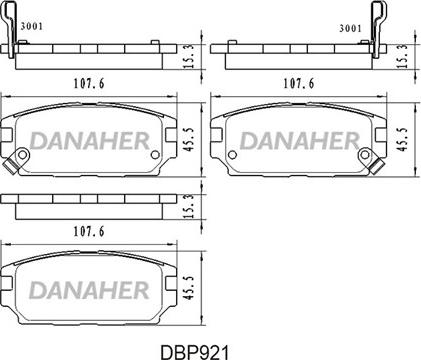 Danaher DBP921 - Гальмівні колодки, дискові гальма autozip.com.ua