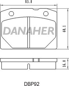 Danaher DBP92 - Гальмівні колодки, дискові гальма autozip.com.ua