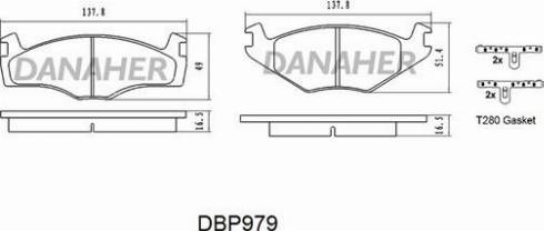 Danaher DBP979 - Гальмівні колодки, дискові гальма autozip.com.ua