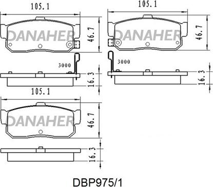 Danaher DBP975/1 - Гальмівні колодки, дискові гальма autozip.com.ua