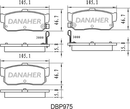 Danaher DBP975 - Гальмівні колодки, дискові гальма autozip.com.ua