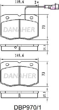 Danaher DBP970/1 - Гальмівні колодки, дискові гальма autozip.com.ua