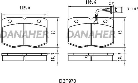 Danaher DBP970 - Гальмівні колодки, дискові гальма autozip.com.ua
