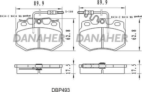 Danaher DBP493 - Гальмівні колодки, дискові гальма autozip.com.ua