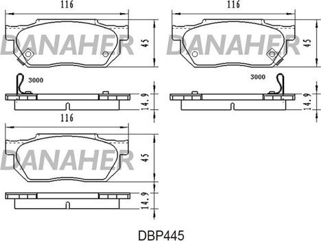 Danaher DBP445 - Гальмівні колодки, дискові гальма autozip.com.ua