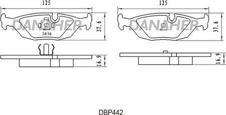 Danaher DBP442 - Гальмівні колодки, дискові гальма autozip.com.ua