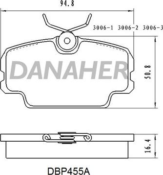 Danaher DBP455A - Гальмівні колодки, дискові гальма autozip.com.ua
