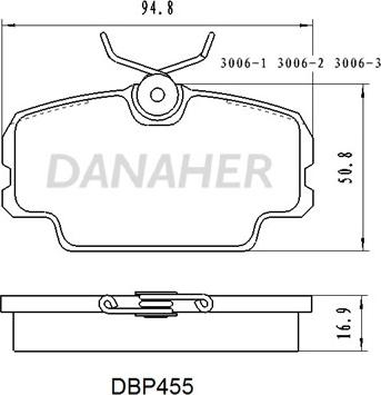 Danaher DBP455 - Гальмівні колодки, дискові гальма autozip.com.ua