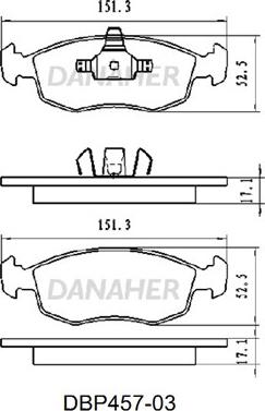 Danaher DBP457-03 - Гальмівні колодки, дискові гальма autozip.com.ua