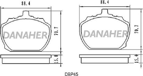 Danaher DBP45 - Гальмівні колодки, дискові гальма autozip.com.ua