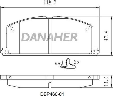 Danaher DBP460-01 - Гальмівні колодки, дискові гальма autozip.com.ua