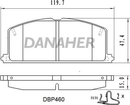 Danaher DBP460 - Гальмівні колодки, дискові гальма autozip.com.ua