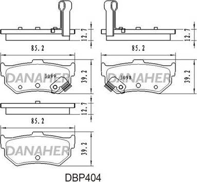 Danaher DBP404 - Гальмівні колодки, дискові гальма autozip.com.ua