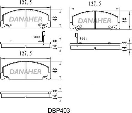 Danaher DBP403 - Гальмівні колодки, дискові гальма autozip.com.ua