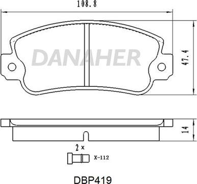 Danaher DBP419 - Гальмівні колодки, дискові гальма autozip.com.ua