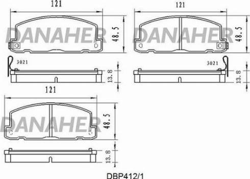 Danaher DBP412/1 - Гальмівні колодки, дискові гальма autozip.com.ua