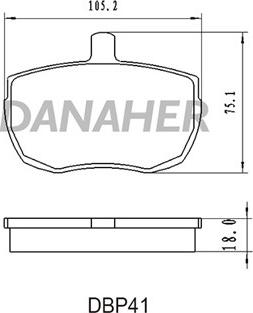 Danaher DBP41 - Гальмівні колодки, дискові гальма autozip.com.ua