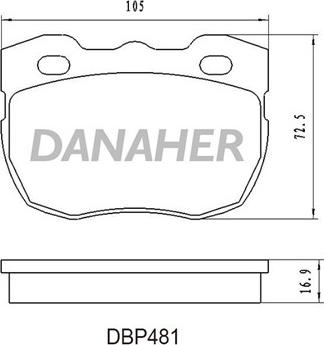 Danaher DBP481 - Гальмівні колодки, дискові гальма autozip.com.ua