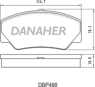 Danaher DBP488 - Гальмівні колодки, дискові гальма autozip.com.ua
