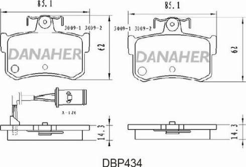 Danaher DBP434 - Гальмівні колодки, дискові гальма autozip.com.ua