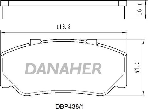 Danaher DBP438/1 - Гальмівні колодки, дискові гальма autozip.com.ua