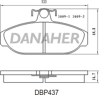 Danaher DBP437 - Гальмівні колодки, дискові гальма autozip.com.ua