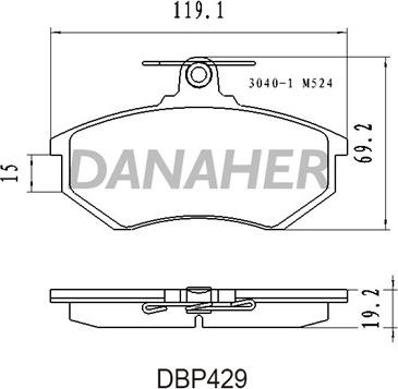 Danaher DBP429 - Гальмівні колодки, дискові гальма autozip.com.ua
