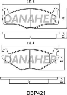 Danaher DBP421 - Гальмівні колодки, дискові гальма autozip.com.ua
