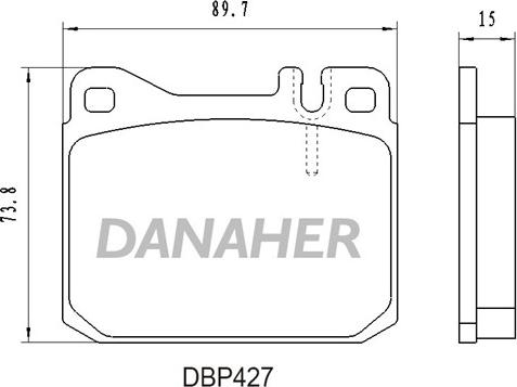 Danaher DBP427 - Гальмівні колодки, дискові гальма autozip.com.ua