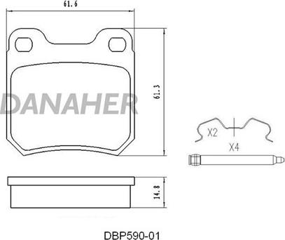 Danaher DBP590-01 - Гальмівні колодки, дискові гальма autozip.com.ua