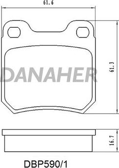 Danaher DBP590/1 - Гальмівні колодки, дискові гальма autozip.com.ua